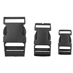 Black snap fit buckle ( edged arms )<br><p style="font-size: 11px;">A black snap fit buckle edged arms is good for lanyard. It is strong and customizable.  </p> 